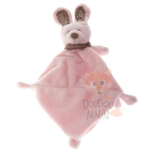  mon ami teddy lapin plat carré rose bandana 